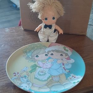 Precious moments plate and doll